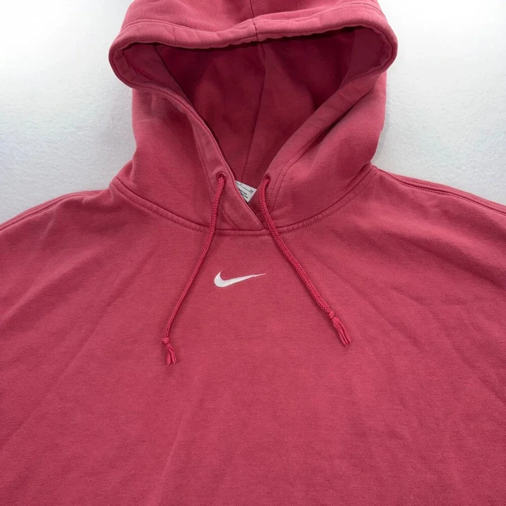Nike Center Swoosh Vintage Y2K Pink sz Small Distressed Hoodie Sweatshirt Baggy